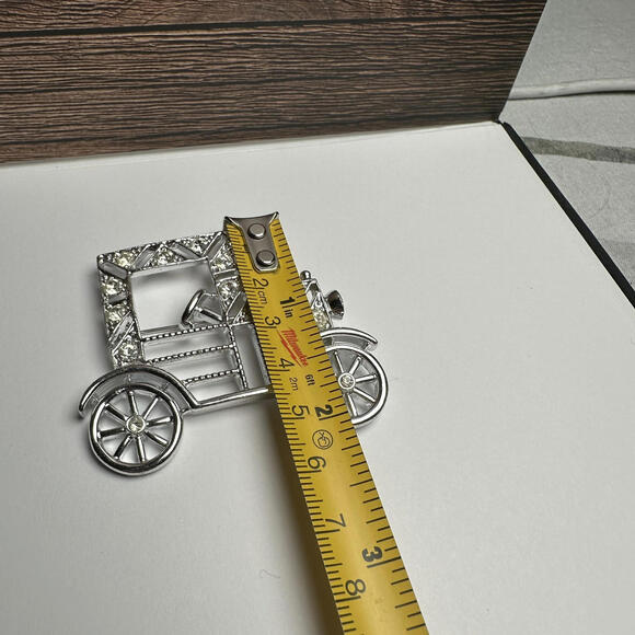 EMMONS Rhinestone Model T Retro Car Vehicle Brooch Pin Vintage Signed - Picture 2 of 10